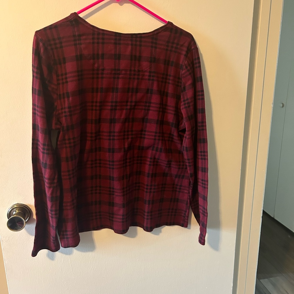 Charter Club Burgundy Plaid Top - Picture 7 of 7
